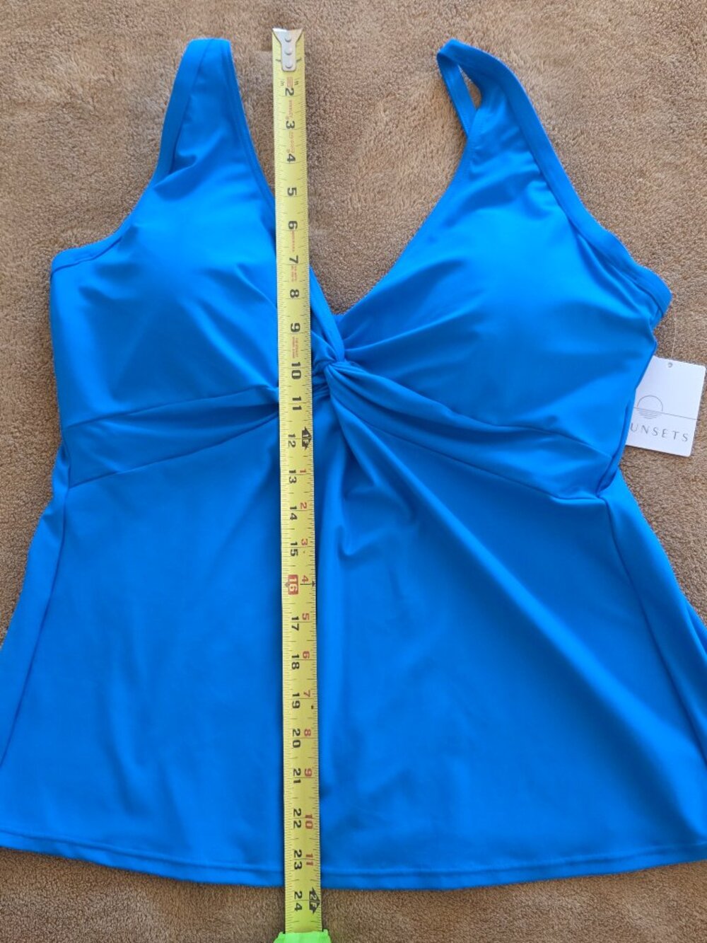 NWT Sunsets ELECTRIC BLUE Forever Twist Tankini Underwire Swim Top Size 40D/42C - Picture 10 of 10
